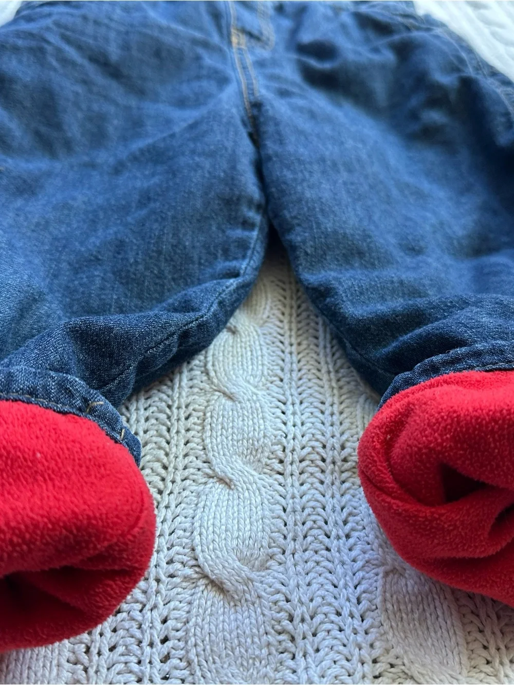 OshKosh B'gosh Denim Overalls with Red Lining
